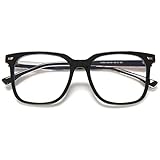 KOOSUFA Blaulichtfilter Brille Damen Herren Computerbrille Retro Ultra Licht TR90 Brillengestelle Anti Blaulicht Brillen Ohne Sehstärke Gaming Brille Anti Müdigkeit mit Etui (Rechteckig-schwarz)