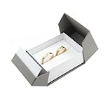 Trauringetui Eheringe Box Hochwertige Ring-Schachtel Ringbox für Hochzeit Valentinstag Verlobungsring Grau Weiß Box 3