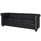 vidaXL Chesterfield Sofa Couch 3-Sitzer Kunstleder Wohnmöbel Büromöbel Garnitur