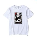 XIAOLING T-Shirt mit Anime-Motiv, 100 % Baumwolle, XS-XXXL, Tokyo Ghoul Kaneki Ken Cos für Herren und Damen, kurzärmelig, Weiß, Farbe04, XL
