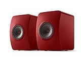 KEF LS50 Wireless II – Aktives, kabelloses Stereo-Lautsprechersystem (Crimson Red) | HDMI | Airplay 2 | Bluetooth | Spotify | Tidal