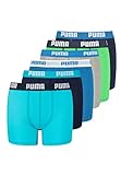 PUMA Boxershorts Jungen Kinder Unterhose Unterwäsche 6 er Pack, Farbe:Blue/Green, Bekleidung:152
