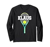 Klaus Name Tennisspieler Jungen Ball und Schläger Sportfan Langarmshirt