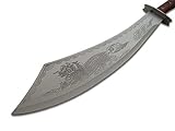 KOSxBO® Set Machete 660mm mit schwarzem Wurfmesser im klassischen Survival Mulan Style - Zombie Dead - Katana Macheten - großes Messer scharf