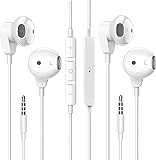 Ohrhörer mit Kabel, 3,5 mm, In-Ear-Kopfhörer mit integriertem Mikrofon und Lautstärkeregler, kompatibel mit iPhone 6S Plus/6/5S/5C/iPad/S10 Android Mostl 3,5 mm Audio-Geräten, 2 Stück