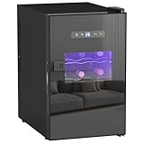 HOMCOM Weinkühlschrank 15 Flaschen 39L Thermoelektrischer und leiser Weinkühlschrank - Glastür, LED-Beleuchtung, digitaler Touchscreen, Weinkühlschrank Temperaturkontrolle 8-18°C, schw