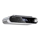 auna KR-130 - Bluetooth Küchenradio, Unterbauradio, UKW-Radio, Freisprechfunktion, wasserabweisendes Touch-Display, LED-Beleuchtung, Senderspeicher, Eier-Uhr, Dual-Alarm, ca. 10 Watt, silber