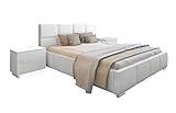 Bett Doppelbett SARA mit Lattenrost aus Metallrahmen und Bettkasten Polsterbett Bettgestell Schlafzimmer (160 x 200 cm), Madryt 920