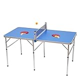 NeNchengLi Tischtennistisch Outdoor Klapp Tischtennis Platte 152x76x76 cm tragbar Net 2 Schläger + 3 Bälle
