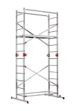 Hailo G60 Alu Multifunktionsgerüst - 2 x 12 Sprossen belastbar bis 150 kg/m2 - Plattform mit Durchstiegsluke - fahrbares Alu Gerüst - verwendbar als Anlegeleiter, Doppelleiter, Baugerüst - Silb