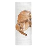 Yoga-Matte, Premium-Druck, Tiere, Hasen, Kaninchen, gefaltet, Yoga-Handtuch, rutschfeste Übungs- und Fitnessmatte für Yoga, Pilates, Bodentraining, 179,8 x 66 cm