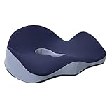SHINROAD Memory Foam Autokissen Stützsitz für bequemes Sitzen Rückenschmerzen Linderung Ergonomisches Gesäß Hämorrhoiden Steißbein Marineb