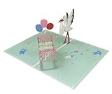 Goldbek® 3D Karte Geburt 'Ein Bündel voll Glück' - Glückwunschkarte zur Geburt | Mit Umschlag
