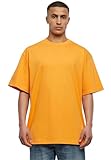 Urban Classics Herren T-Shirt Tall Tee, Oversized T-Shirt für Männer, Baumwolle, gerippter Rundhals, orange, M