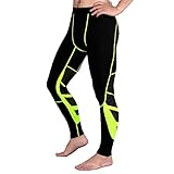 Fitness Training Solid Running Men Atmungsaktives Trocknen Color Stretch Herren Pants Line Tights Quick Design Pants Ski Unterhose Herren Nahtlos (b-Green, L)