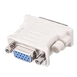 sourcing map DVI-Stecker 24+5 auf DB15 VGA Buchse Adapter für TV Monitor DVD Player Weiß