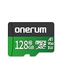 Onerum MicroSD-Karte bis zu 100/30 MB/s (R/W), 128 GB MicroSDXC-Speicherkarte + SD-Adapter mit A1, C10, U3, V30, 4K-Videoaufnahme, TF-Karte für Kamera, Smartphone, Switch, Drone, Gopro