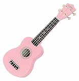 Classic Cantabile US-50 PK Sopranukulele - Ukulele mit 12 Bünden - leichtgängige Gitarrenmechanik - Weiße Nylon-Saiten - Pink