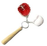 World Sports Baseball Ball Handschuh und Schläger Schlüsselanhänger | Schlagballspiel | Geschenk | Sport | MLB