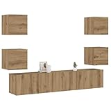 Myheimly TV-Wandschränke 6 STK. Wohnwand Schrankwand Anbauwand Hängeschrank Wandschrank TV Möbel Fernsehschrank Lowboard HiFi-Schrank Artisan-Eiche Holzwerk