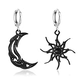 Ohrringe Set 925 Silber Nadel Einfache Sonnenmond Ohrringe for Damen Ohr Schmuck Stilvolle (Color : Silver)