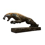 Mukemel The Attacking Jaguar (44,1 cm, Tierbüste, Geschenk-Statue, afrikanischer Gepard, schwarzes Handwerk, Minimal Art Designs -BTC0028 (schwarz)