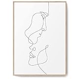 BLCKART BEIGE-LOVE Bilder Set Stilvolle Beidseitige One Line Poster Minimalistische Kunst Wohnzimmer Deko Boho (A4 | ohne Rahmen, BEIGE LOVE | Minimalistische Kunst)