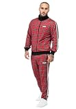 Lonsdale Herren ROYAL Stewart Trainingsanzug, Red/Black/White/Tartan, L
