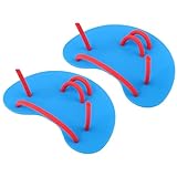SMELEYOU Handpaddel zum Schwimmen, Schwimmpaddeln, Schwimmtraining Hilfsmittel Paddel professionelle Schwimmpaddel für Erwachsene Kinder Blau 1 Paar