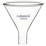 Labasics Glas Pulver Trichter, schwerer Wand Borosilikatglas kurzer Stiel Trichter mit 100 mm Spitzendurchmesser und 32 mm Stiel Durchmesser