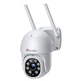 ctronics PTZ Überwachungskamera Aussen,1080P Kabellose IP WLAN Outdoor Kamera mit Automatische Verfolgung, 30m Nachtsicht in Farbe, 2-Wege Audio, IP66 Wasserdicht, Unterstützt 64GB SD-Karten