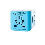 KKNH Internationaler Plug Converter, Reisen Universal Adapter All-in-One International Netzteil mit USB, Universal-Socker-Konverter.