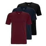 BOSS Herren Classic T-Shirts Kurzarm Shirts Pure Cotton Crew-Neck 3er Pack, Farbe:Mehrfarbig, Artikel:-977 Navy/Brombeere/Black, Größe:M