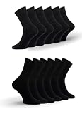 QINCAO 6 Paar Socken Herren Damen Baumwolle Herrensocken Schwarz Sport Socks Atmungsaktive,XL