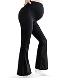 Bestele Damen Schwangerschafts-Leggings, Mutterschaft Yoga Hosen Stretchy Bootcut über dem Bauch, Umstandshosen Hose für Arbeit Lounge Sporthose