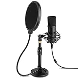 USB Mikrofon 192 kHz/24 bit, PC Laptop Kondensator Mikrofon Aufnahmemikrofon,Nierencharakteristik mikrofon,Plug & Play, Podcast Mikrofonsets für Streamen, Podcast Aufnehmen, Aufzeichnen, Gaming