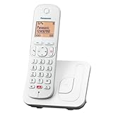 Panasonic KX-TGC250SPW Digitales Schnurloses Telefon Für Senioren Mit Unwünschter Anrufsperre, leicht zu lesen, Freisprecheinrichtung, Wecker, Einzelkopfhörer, Weiß.