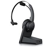 CSL - Bluetooth 5.0 Headset mit Ladestation - Kopfhörer mit flexiblem Mikrofon - Multipoint - kabellos - leicht - freisprechen - für Auto und LKW Computer VoIP Call Center Handys