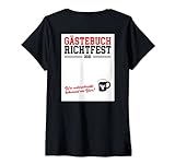 Damen Richtfest Präsent Bauherr Lustig Gästebuch Haus Baustelle T-Shirt mit V-Ausschnitt