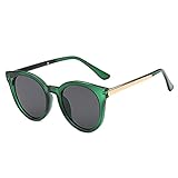 Sonnenbrille Brille Herren Damen Polarisierte ​Uv400 Retro Runde Sonnenbrille Damen Mode Vintage Metall Brillen Spiegel Klassische Sonnenbrille Uv400 Grün-Gary