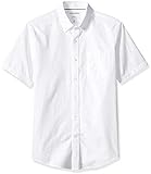 Amazon Essentials Herren Oxford-Hemd, schmale Passform, Kurzarm, mit Brusttasche, Weiß (white Whi), L