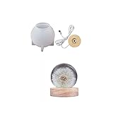 Epoxidharz Silikonform Lampe, DIY Runde Silikonform mit Lampenfassung, 3D Silikon Kugelformen mit USB Beleuchtetem Ständer, Gießform Kugel Epoxidharz for Kleine Tischlampe (1 Stück Kristallkugel)
