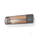 Nedis HTBA10GY Badezimmer-Heizung - 1200 W - Verstellbares Thermostat - 2 Wärme Modes - X4 - G