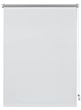 Deco Company Thermo Klemmrollo weiß 55 x 150, Polyester, Silber/Grau, 55 x 150 cm