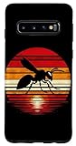 Hülle für Galaxy S10 Wespen Sonnenuntergang Retro Stil Safari Vintage 70er Jahre Insekten