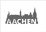 3DREAMS Aachen Skyline Auto Aufkleber Car Sticker Oche Aachen Dom Rathaus grau Made in Germany von Aachener Start Up super als Geschenk oder Souvenir