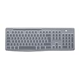 Logitech Protective Cover for K270 Keyboard and MK270 Desktop, Schutzhülle im strapazierfähiges Silikon, flüssigkeitsdicht, ultradünn, durchsichtig - Weiß