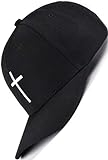 Bexxwell Baseball Cap schwarz mit Kreuz-Stickerei (optimale Passform, Kappe, Black, Baseballcap, Cross, Basecap,Unisex)