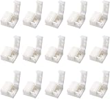 XYWHPGV 10 mm 2P LED-Streifenverbinder, lötfrei, für einfarbige 5050 Streifen, wasserdichte Lichter, 15 Stück (d4049 4dc8a 64844 c526c 5e759 73cc4