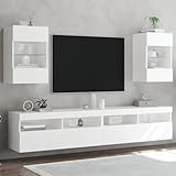 XGWKCNV Entertainment Centers & TV-Ständer, TV-Wandschränke mit LED-Lichtern, 2 Stück, Weiß, 40 x 30 x 60,5